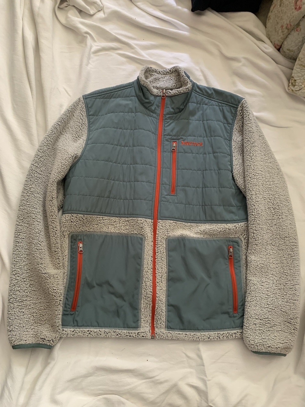 Men's XL Marmot Mesa Fleece lined full zip Jacket zippered pockets